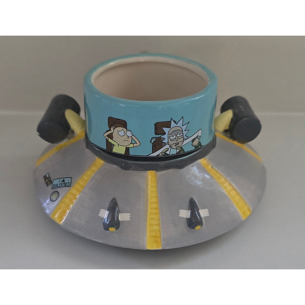 Rick and Morty Space Cruiser UFO Sculpted Ceramic Mug Adult Swim 2018